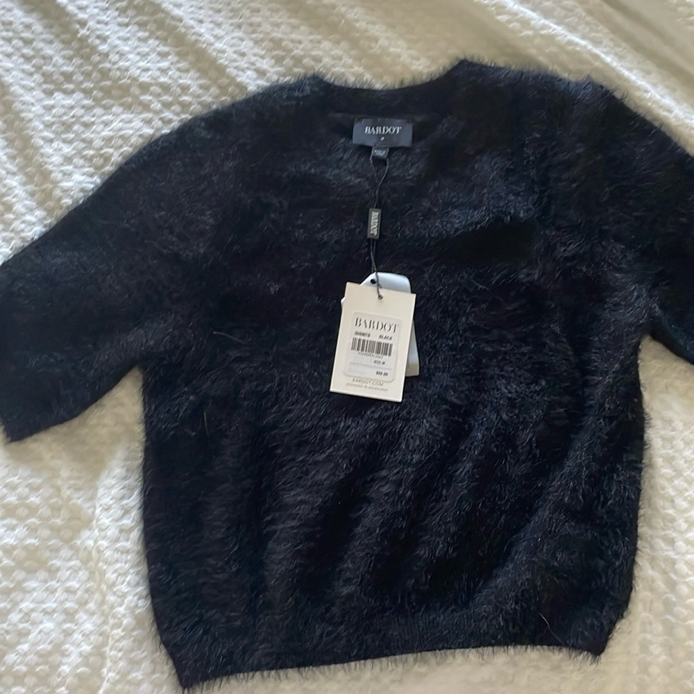 Bardot black fuzzy sweater